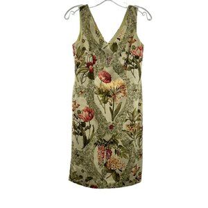 Talbots Vintage Sleeveless Floral Sheath Dress Women's Size 2 Above Knee